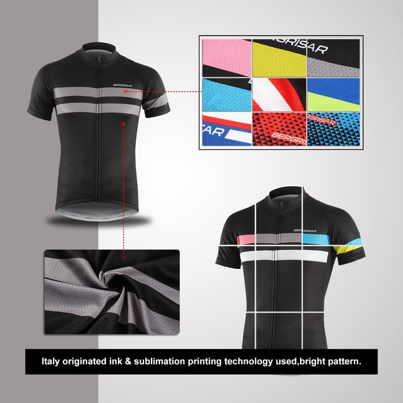BERGRISAR Men's Cycling Jerseys Short Sleeves Bike Shirt - Image 3